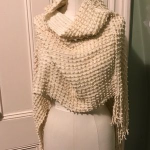 SAX  Beige Goldtone Shrug Cape  (L)